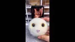 Creative cotton cat handmade - Homemade art#003