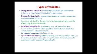 Types of Variable in Research