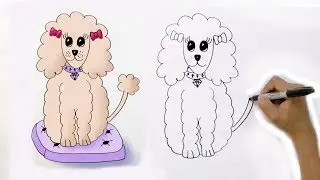 How to Draw a Cartoon Dog in 2 Minutes : Easy Poodle Drawing for Beginners