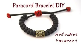 Bead Paracord Bracelet DIY/Как сплести браслет из паракорда с бусиной