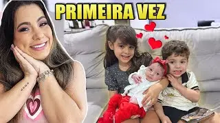 O + novo BEBE DA FAMILIA NA NOSSA CASA PELA PRIMEIRA VEZ * muito fofa | Kathy Castricini