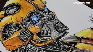 bumblebee drawing Goutam Dutt Arts style