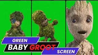 BABY GROOT CHROMA KEY II GREEN SCREEN