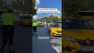 Taksi yayaya yol vermedi! Polis “git al gel” 😂