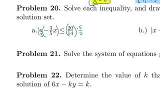 Preparing for Algebra 2 - Problem 20: Solving Inequalities