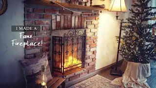 FAUX FIREPLACE AND MANTEL DIY + holiday decorate with me! | Rustic + Realistic