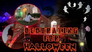 Decorating our Front Yard for Halloween 🎃| DIY GHOST😁👻