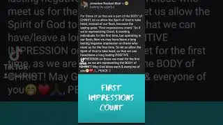 FIRST IMPRESSIONS COUNT