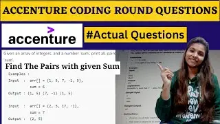 Accenture Coding Question | Find all the pairs with given sum | 