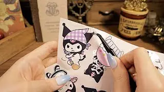 ASMR Decorating Sanrio Journal 💜🩵 다꾸 Scrapbooking | Kuromi Cinnamoroll Journaling | hwaufranc