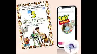 Video invitación o tarjeta animada de Toy Story