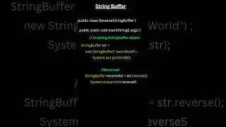 Reverse a String Using String Buffer/ String Builder || Java Program