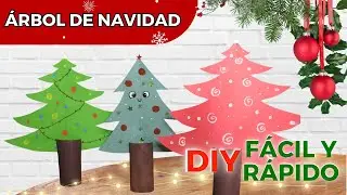 🎄⭐Cómo Hacer un ÁRBOL DE NAVIDAD con papel: dibujo y decoración FÁCIL ✏️ | DIY✂️ |Material reciclado