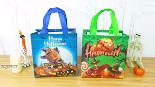 4pcs Halloween Gift Bag With Handle Kids Pumpkin Trick Or Treat Tote Bags Cookies Candy Packaging S