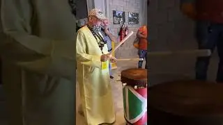 Prof. Dr. Norman Ali Khalaf drumming African drums at Expo 2020 Dubai.. 15.10.2021