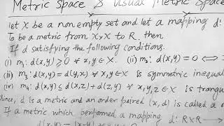 MATRIC SPACE & USUAL MATRIC SPACE define