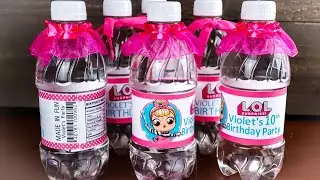 LOL Doll Party Water Bottle Labels | Custom Water Bottle Labels with Cricut