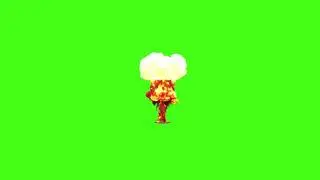 atomic explosion , Green and Black Screen