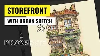 Storefront with Urban Sketch Style in Procreate