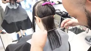 SHE WANTS SHORT TRENY BOB HAIRCUT - LONG TO SHORT