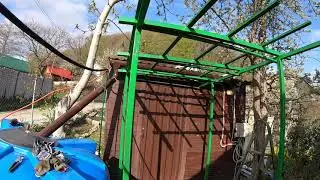 Каркас бани из металла бани. Крыша.Предбанник.Часть 3.