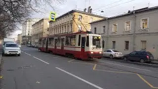 Трамвай, маршрут №24 ЛВС-97А б.7111 (30.10.2019) Санкт-Петербург