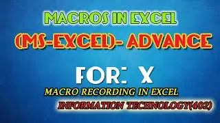 How To create a macros and record macro in Excel
