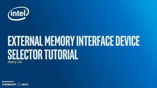 External Memory Interface Device Selector Tutorial