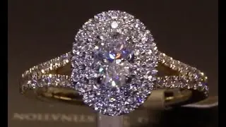 #78884 | T1.07ct/C0.50ct | Oval with Round Brilliant Double Halo and Diamond Shoulders | 18ct YG