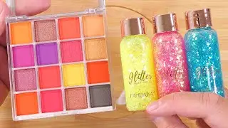 【ASMR】Slime Coloring with Makeup #67【Satisfying Slime Video】