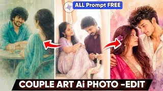 Instagram Trending Couple Art Photo Editing Prompt | Couple Sketch Photo Editing Google Gemini