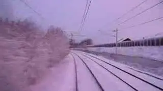 Train Driver's Winter Cab View