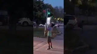 Colombian traffic juggler in Bornova Izmir