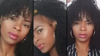 Natural 4b Crochet Hairstyles || Half up Half down or curly bangs? ||MTS FASHION