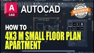 AutoCAD 2026 Basic Floor Plan Apartment Room 4x3 M