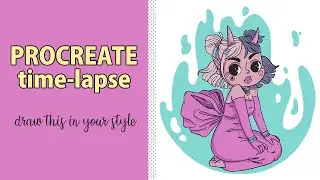 Procreate digital art Timelapse - Draw this in your style challenge + animation