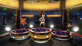 Crash Bandicoot, Yaya Panda and Lab Assistant Winning Podium. (Crash Nitro Fueled)