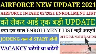 AIRFORCE INTAKE 02/2021 ENROLLMENT LIST OFFICIAL UPDATE | JOINING | VACANCY | CUT OFF | GROUP X & Y