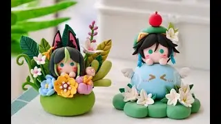 【原神WIKI】溫蒂可愛黏土小手辦～[Genshin Impact WIKI Wendy’s cute little clay figure～] #黏土教程 #claytutorial