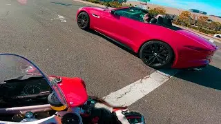 SUPERBIKE EMBARRASSES SON-IN-LAW IN FRONT OF FATHER-IN-LAW | V4 VS. F-TYPE JAGUAR