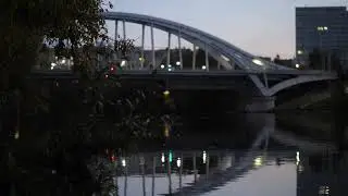 4K Panasonic G9 - train over the bridge in Moscow