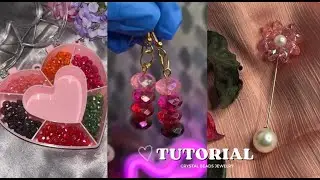 Simple DIY Crystal beads jewelry 🫰🏻✨| earring | brooch / hijab pin | Aesthetic Hues