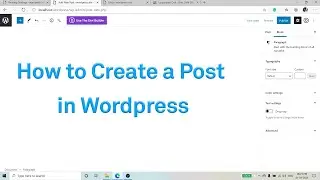 How to Create a post in WordPress