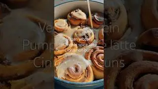 Pumpkin spice latte cinnamon buns VEGAN PROTEIN #fall #vegan #protein #cinnamon rolls #coffee