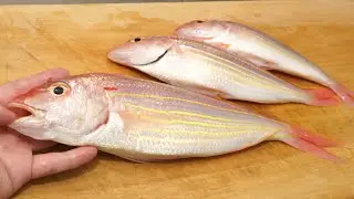 イトヨリダイの姿蒸し「フライパンでの簡単な酒蒸しの作り方」　　Steamed sea bream with sake