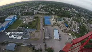 Экстремальный прыжок с парашютом с трубы котельной 120 метров. “BASE” jumping