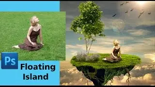 87.[Ps] Floating Island  - Photoshop Tutorial [In Hindi/Urdu]