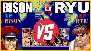 M. Bison vs Ryu Street Fighter 2 Champion Edition 🔥 High Level Gameplay