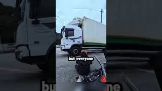 Car Smashed Biker 🤯 Credit 