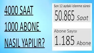 1000 ABONE 4000 SAAT İZLENME NASIL YAPILIR ? / #8 ( en kolay yöntem 2021 )
